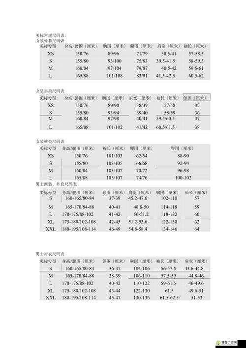 欧洲尺码日本尺码专线美国T：探索全球服装尺码差异